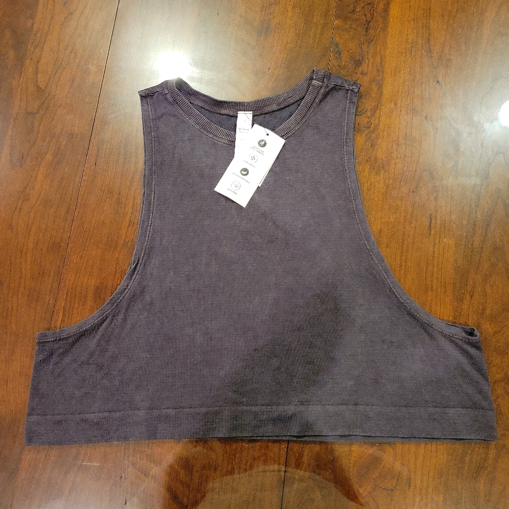 *SOLD*BNWT A By Avocado Black/Grey Seamless Workout Muscle Tank Size M